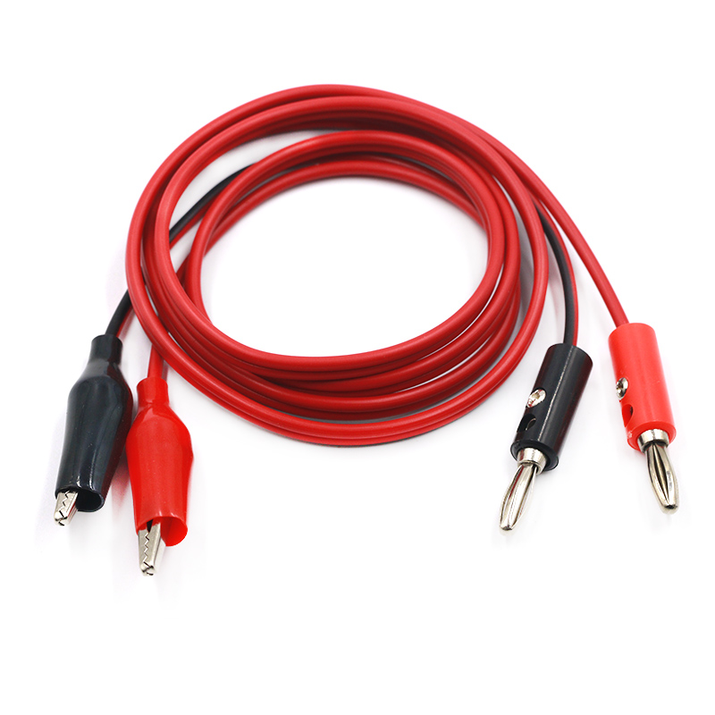 New Alligator Cilp To AV Banana Plug Test Cable Lead Connector Dual Tester Probe Crocodile Clip for Multimeter Measure Tool DIY