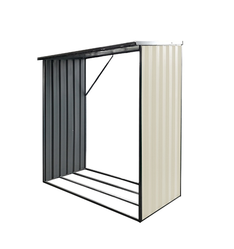 H Outdoor Easy-built Metal Firewood Storage shed