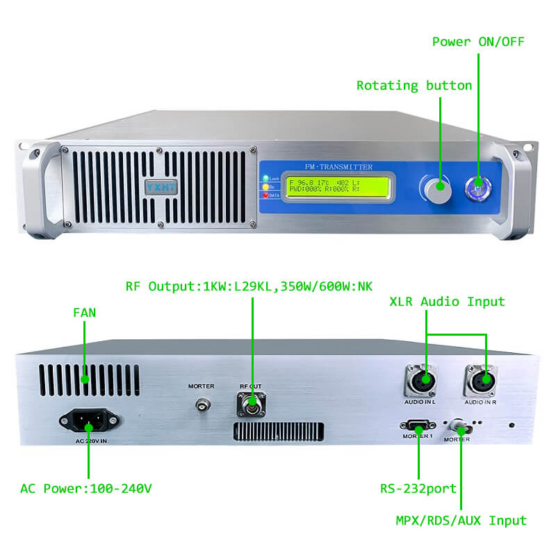 Новый легкий 1.2KW 1200w FM передатчик для трансляции радиостанций
