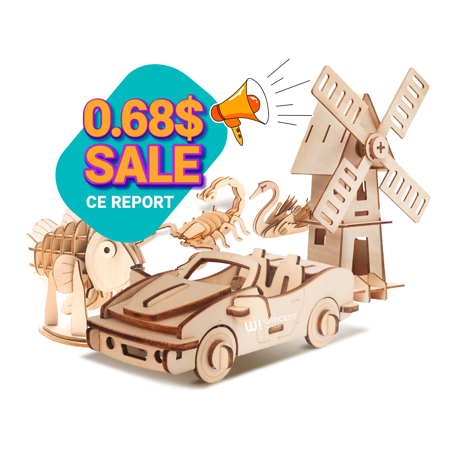 Cheap Educational toys unique shaped simple eco-friendly 3d wooden puzzle wooden model for kids