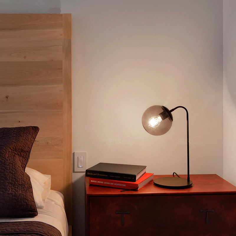 Hotel Bedroom Table light Clear Glass Ball Table Lamp Desk Light