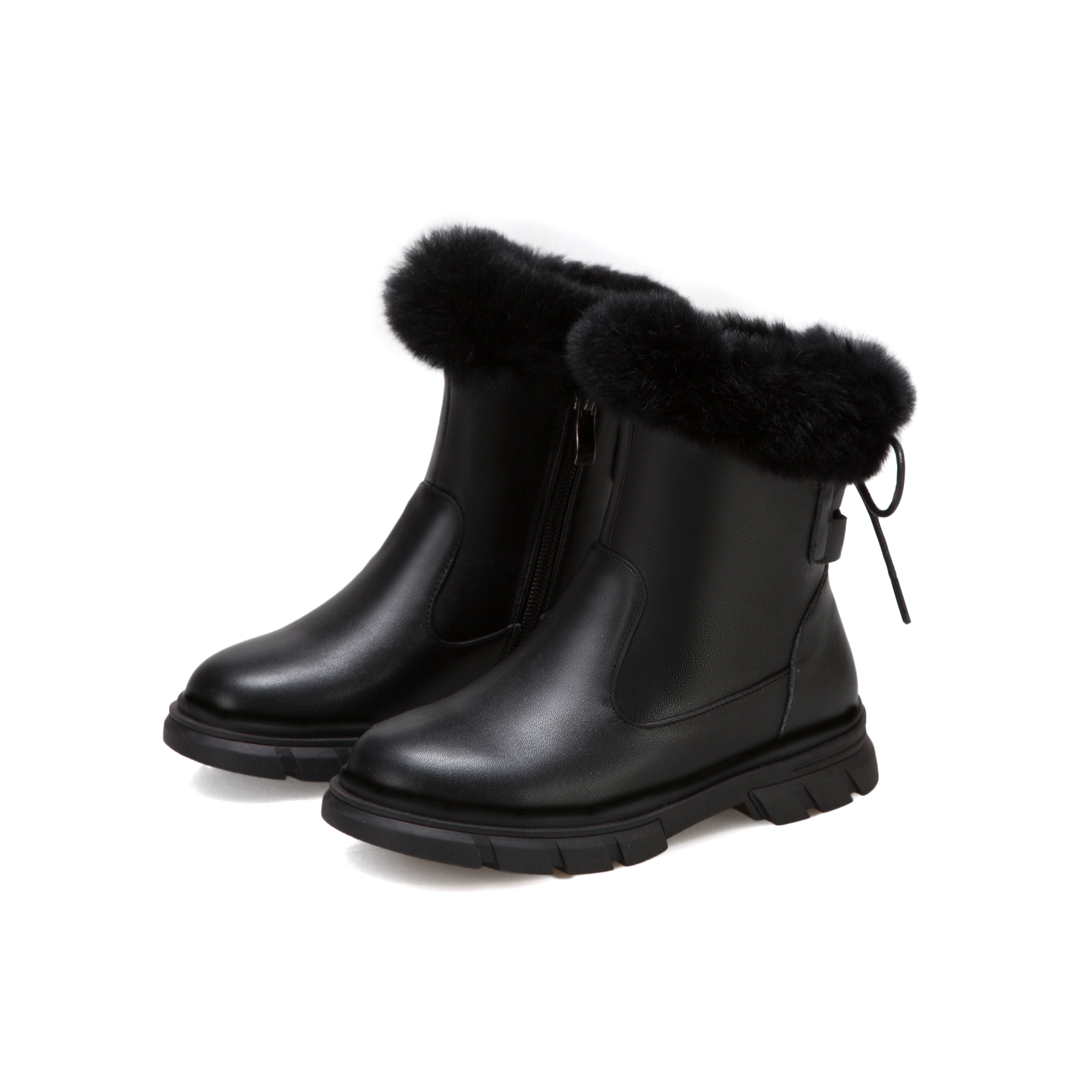 Anti-ski boots women 2021 autumn and winter new thick-soled black plus velvet thick short-tube cotton boots