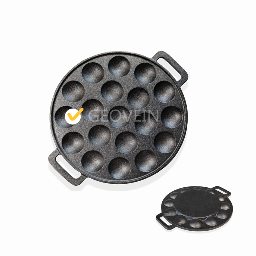 19 Hole Pre-seasoned Non Stick Cast Iron Octopus Grill Pan For Making Poffertjes Pancake Balls