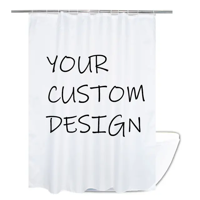 Amazon hot sale custom waterproof and mildew-proof polyester bathroom 3D digital printing hotel custom shower curtain