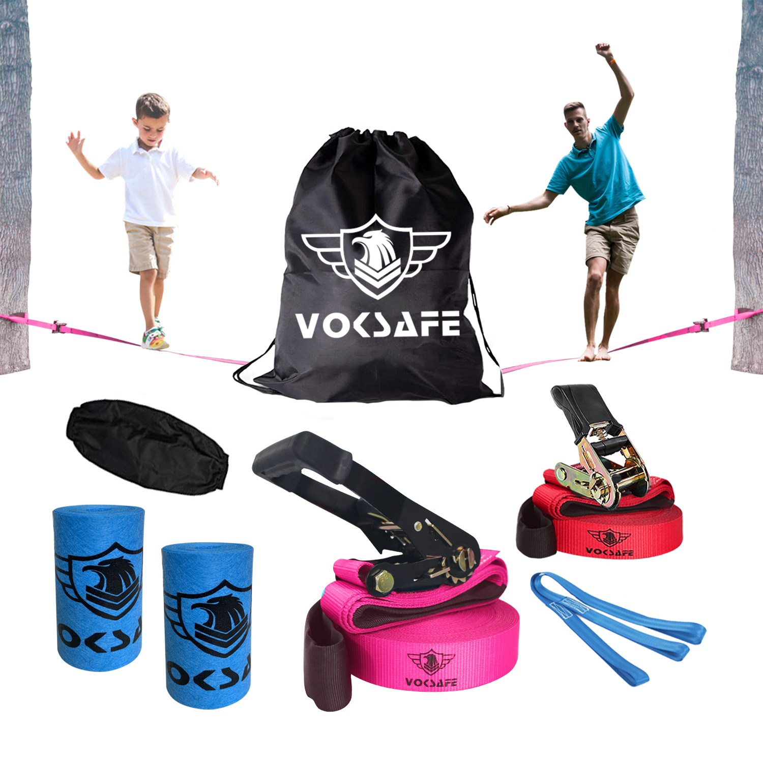 Открытый задний двор ниндзя Slackline с аксессуарами для детей