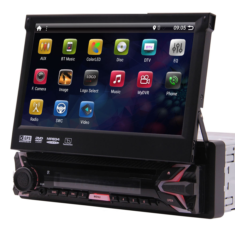 Android 10.0 Q Single 1 Din 7 inch Car DVD Player Stereo GPS Navigation Bluetooth FM/AM Radio Mirror Link 4G CAM-IN USB SD