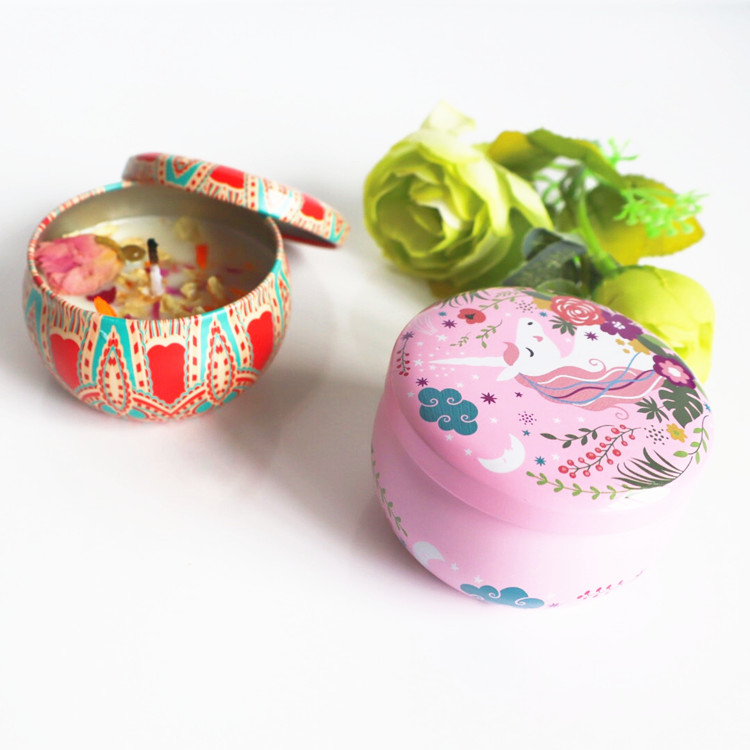 Оптовая продажа натуральный соевый воск свечи подарочный набор Tealight Рождество Роскошные Металлические банки контейнер ароматические свечи