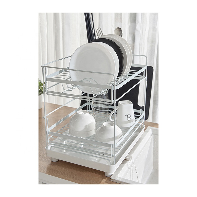 Double Layers Kitchen Multi Function Storage Rack Household Dishes and Chopsticks Storage Rack Water Drain Rack