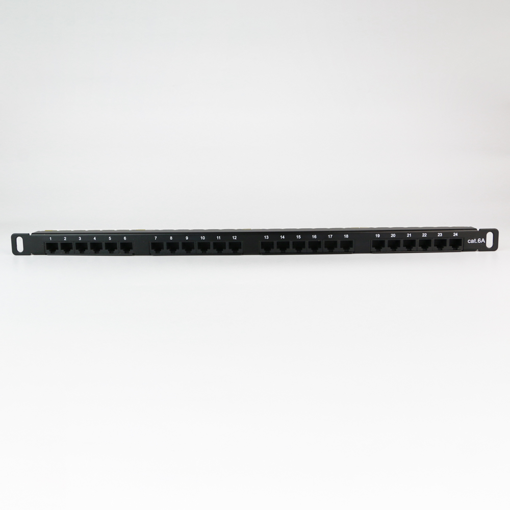 0.5U Экранированный FTP Cat6A 24 портовая коммутационная панель