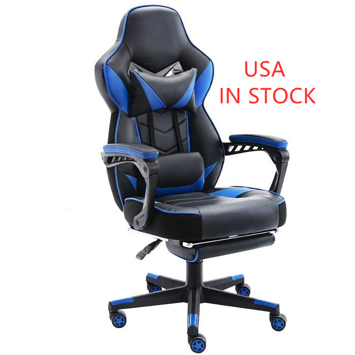 Game Chair USA In Stock Best Christmas Gift High Back Ergonomic Computer PC & Racing Office Gaming Chairs with Footres