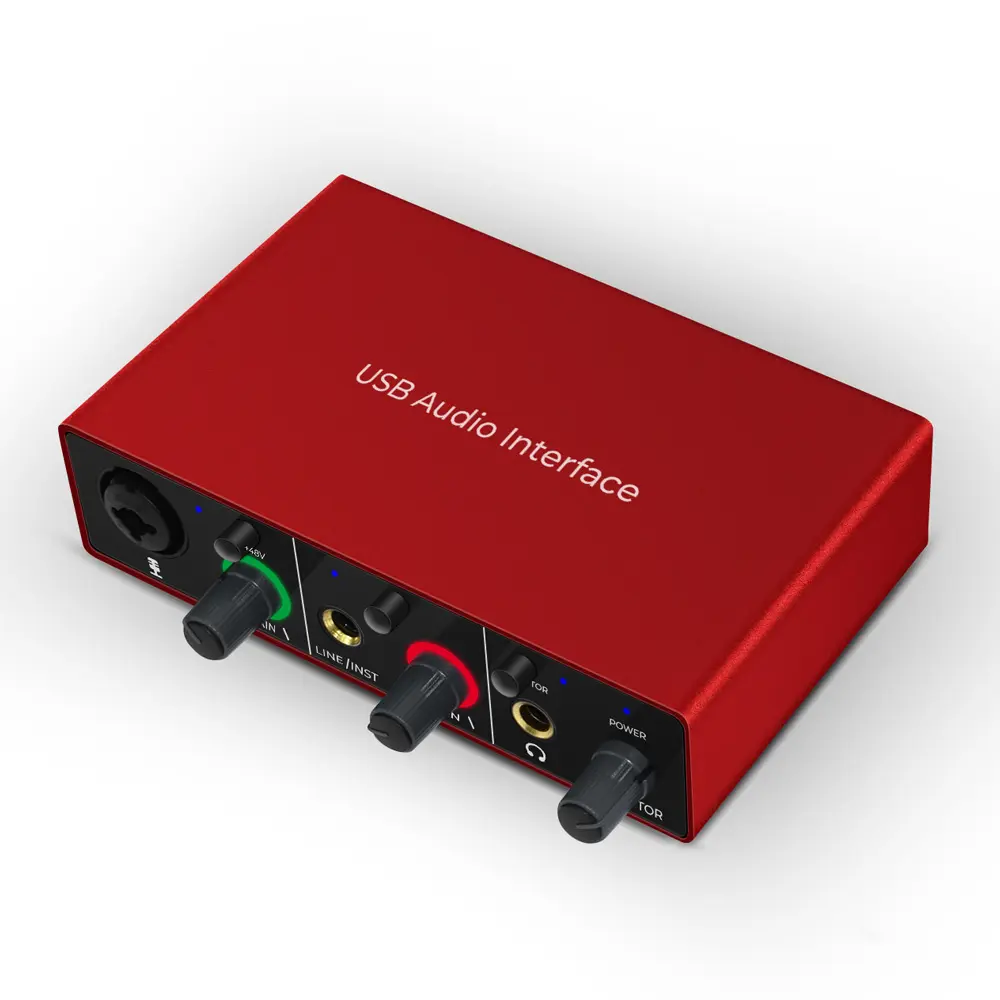 USB Sound Cards USB Audio Interface solo Studio for Podcast Recording 96KHz 24bit interface de audio usb