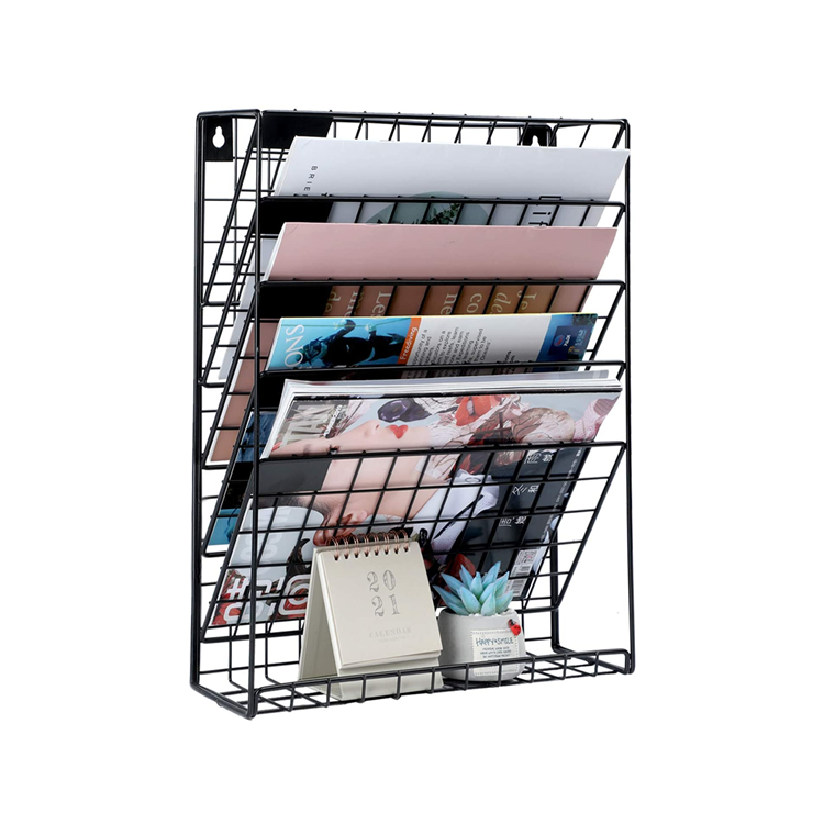 5 Tier Vertical Wall Hanging File Magazine Holder Organizer