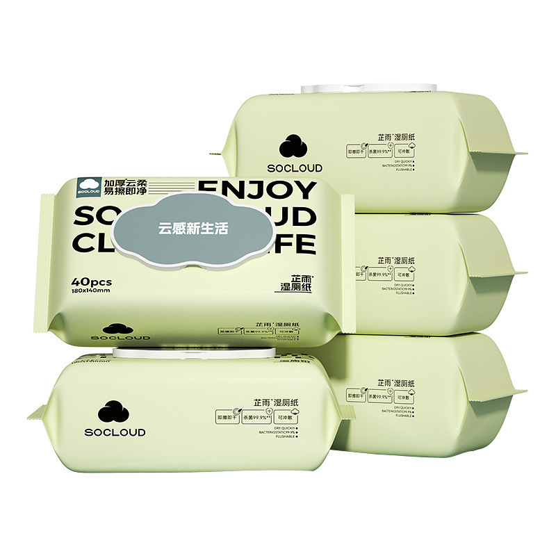 Private Label Eco-Friendly Flushable Baby Adult Cleaning Wipes Biodegradable Toilet Bathroom Wet Wipes
