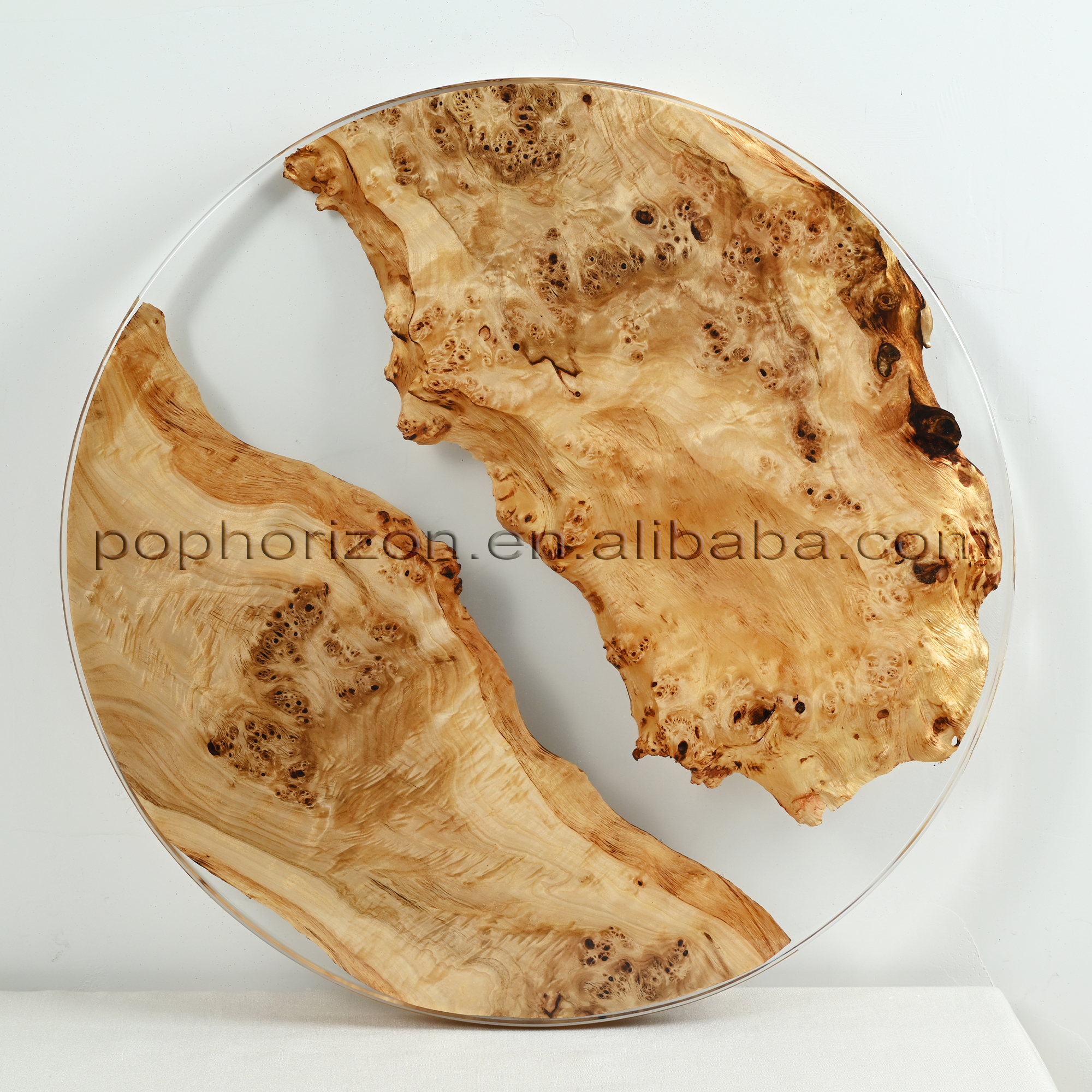 Pophorizon Modern Style Sofa Center Table With Leg Epoxy Resin Wood Table Live Edge River Wooden Table Wholesale