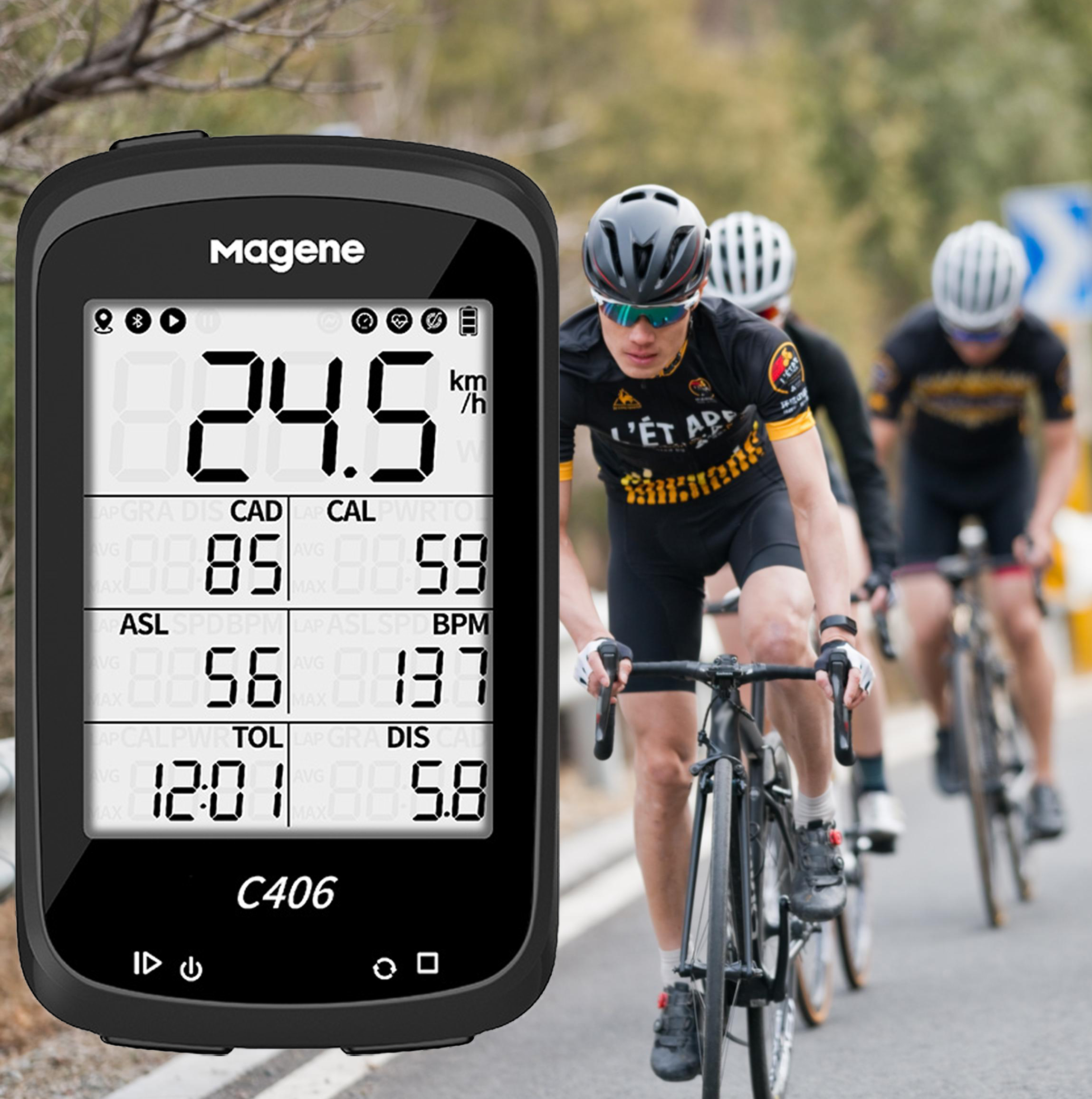 Magene C406 lite оптовая продажа водонепроницаемый велосипедный черный качественный велосипедный gps Спидометр велосипедный компьютер