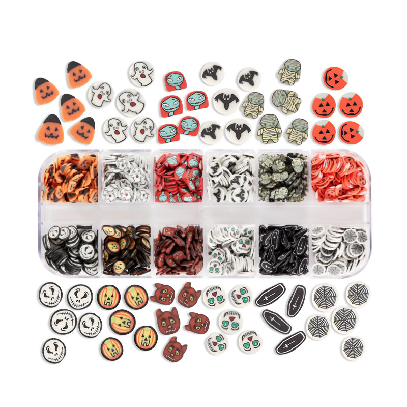 NR-74 2021 New Halloween Nail art wholesale supplies jewelry stone polymer clay 3d nail art decorations design wholesale
