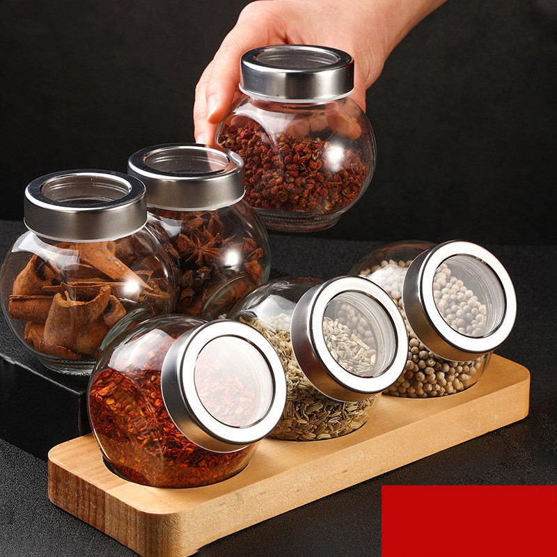 Dropshipping service for Spice Containers with Magnifying Lid Seasoning Shakers Glass Spice Jars/Bottles