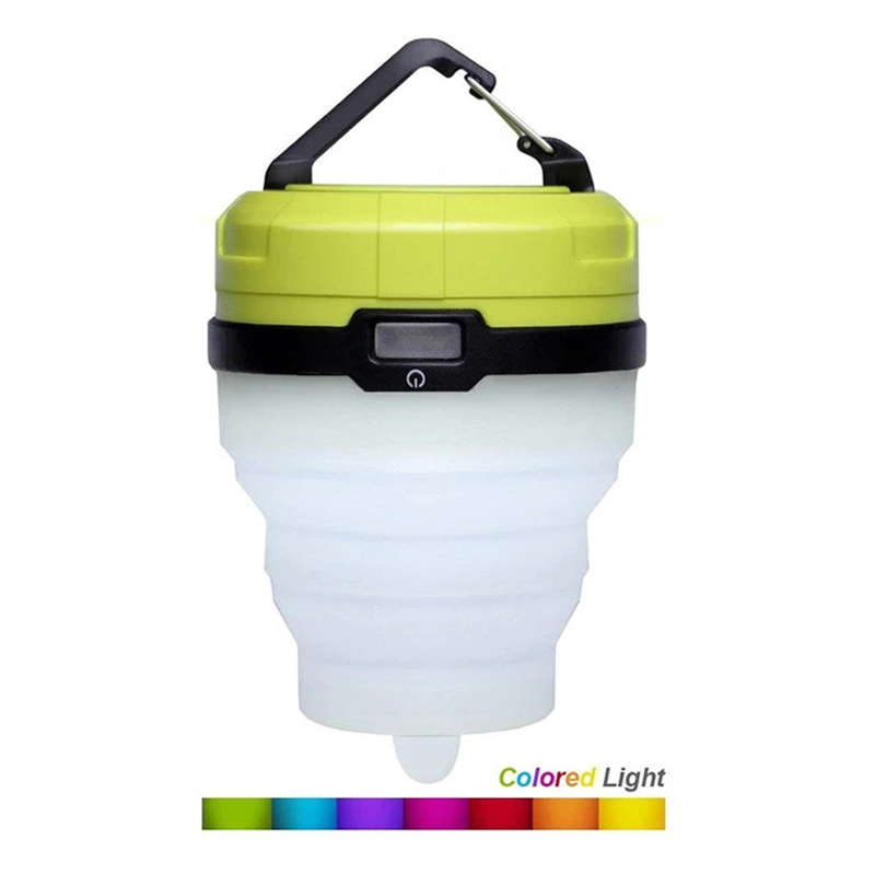 Collapsible LED Night Light Colored LED camping lantern silicagel Glow in the dark Tent hanging LED torch light night lamp