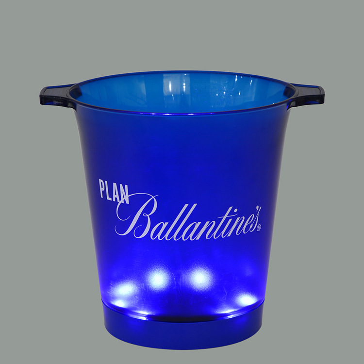 Custom Logo Color Bar Party Champagne Pp ABS Beer Mini Led Light Ice Bucket
