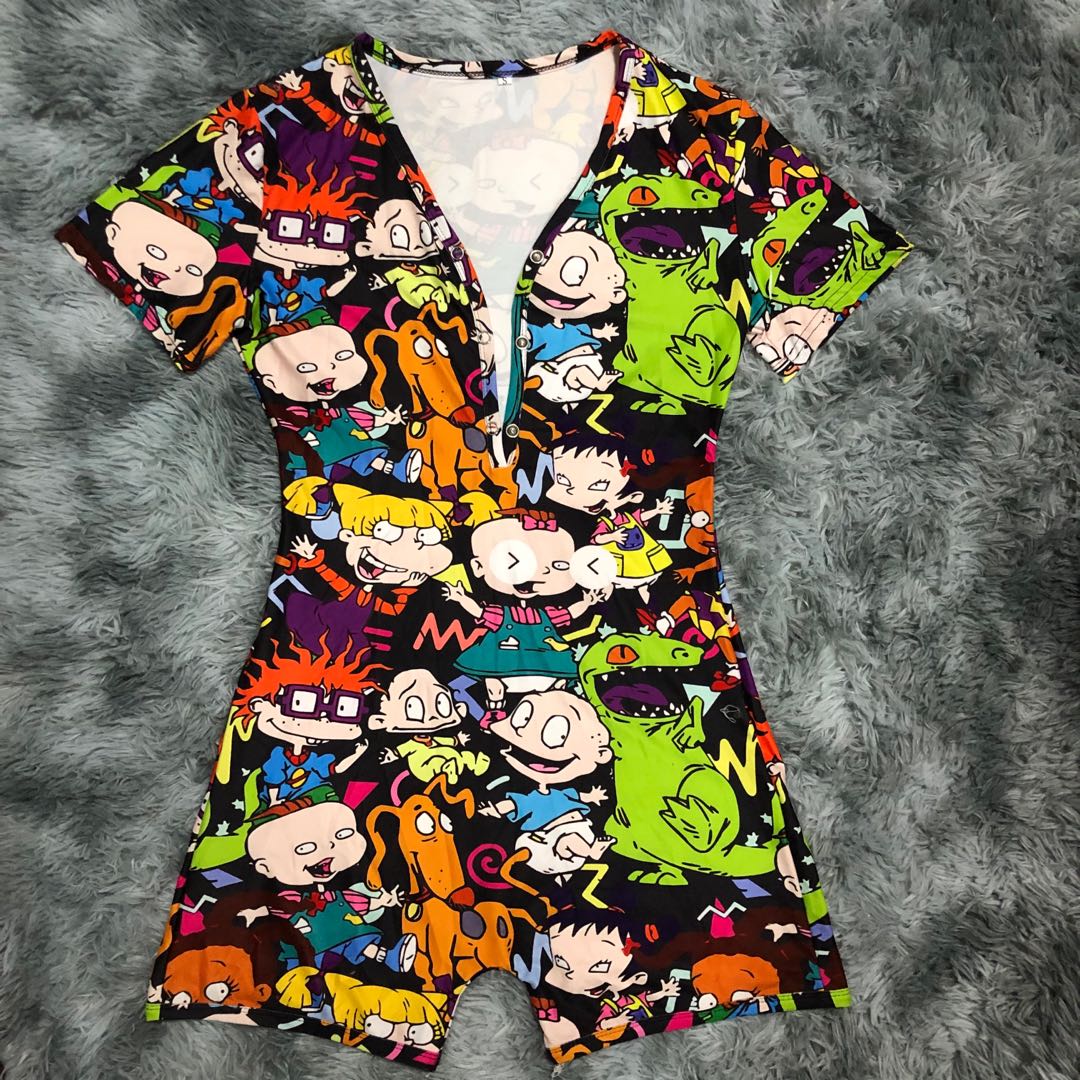Mimore модный дизайн rugrats с коротким рукавом мультяшный комбинезон взрослая одежда для женщин