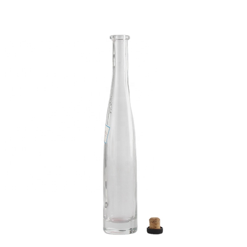 wholesale 500ml Thin ice wine bottle liqueur clear cylinder shape glass bottles