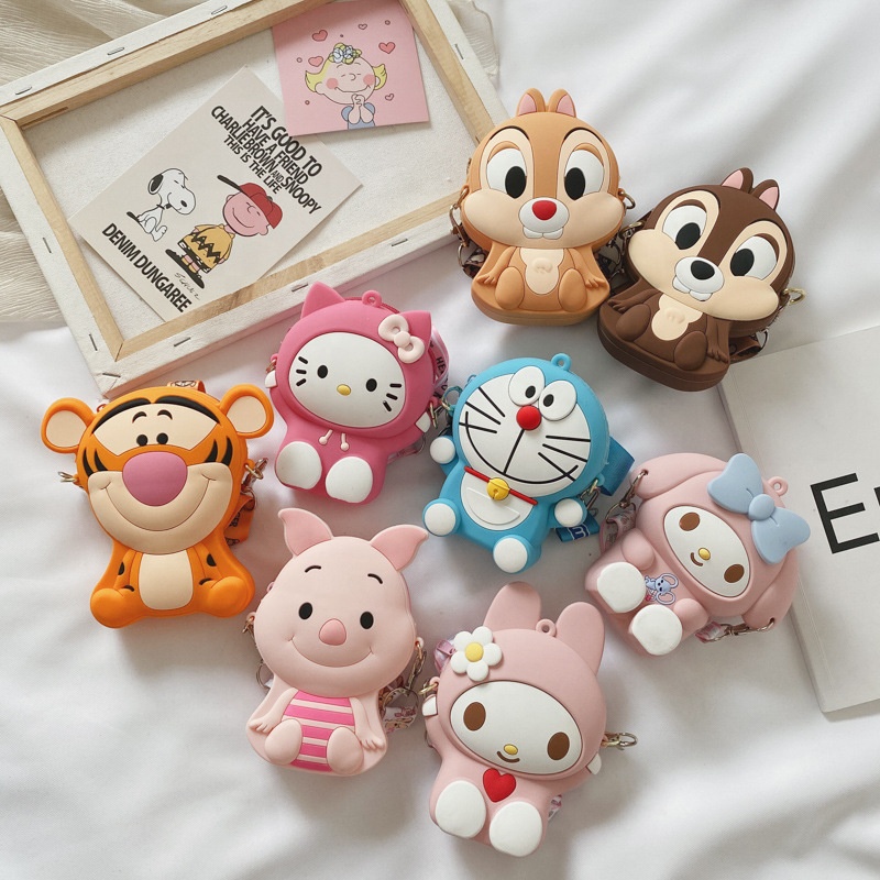 Силиконовые Disney аниме Хелло Китти, Красочный Милый ребенок студент, комплект одежды для маленьких детей из прозрачного пластика карман для монет кошелек слинг кошелек чехлы Сумки