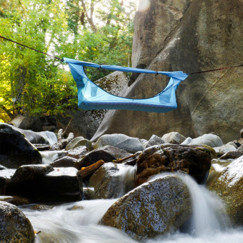 Hottest Flat Sleeping Hammock Tent Lightweight Mosquito Net Covered Camping Hammock