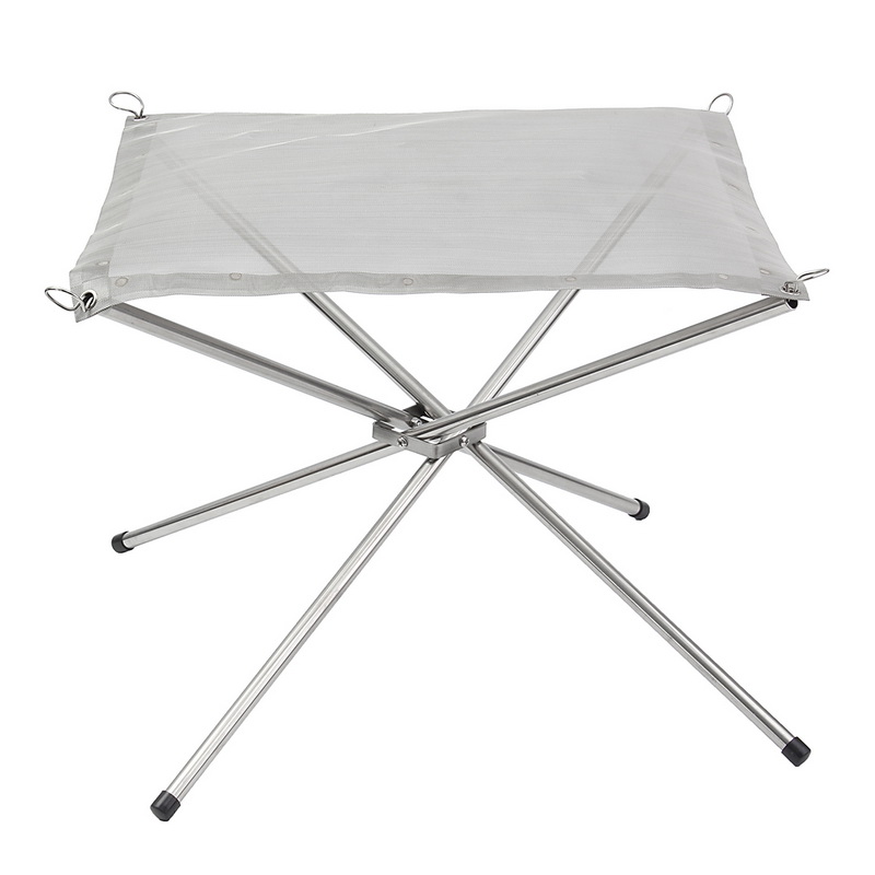 FEISTEL 22 Inch portable foldable Stainless Steel Firewood Burning Stand outdoor camping fire pit grill