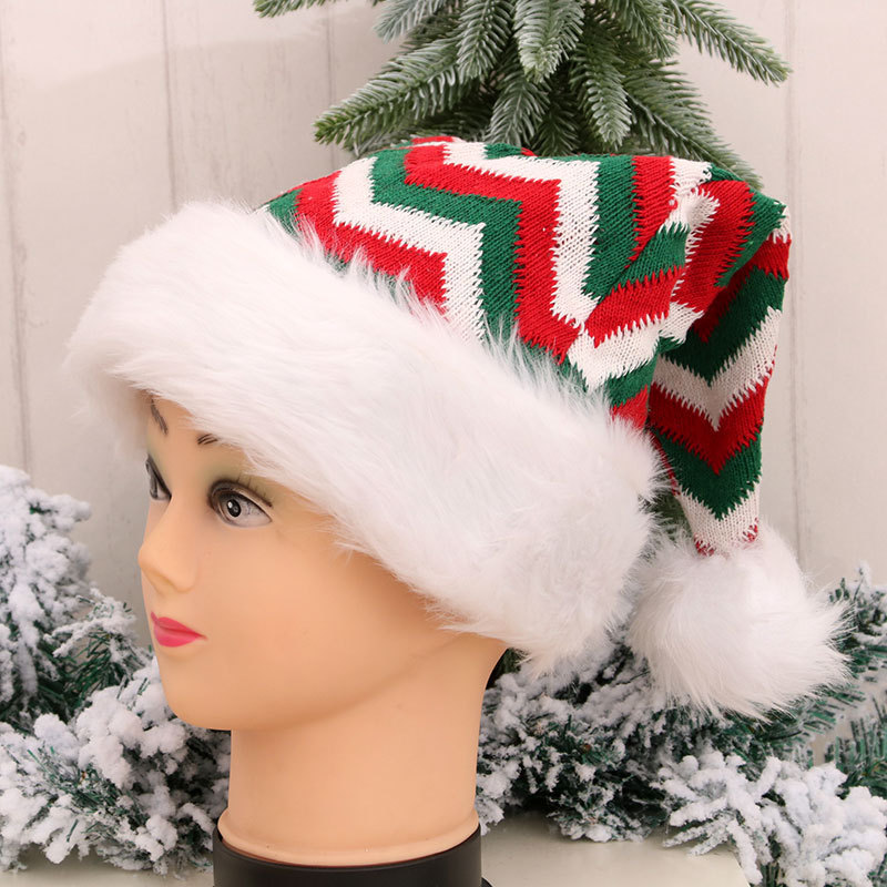 Wholesale Fashion Custom Logo Christmas Decorations Led Light Funny Red Santa Claus Children Kids Adult Christmas Hats