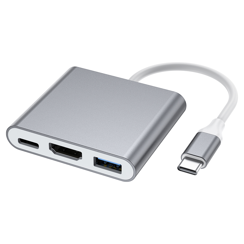 Raycue 3 в 1 Алюминиевый USB 3,0, совместимому с HDMI кабель с разъемом типа C USB C концентратор для macebook Pro