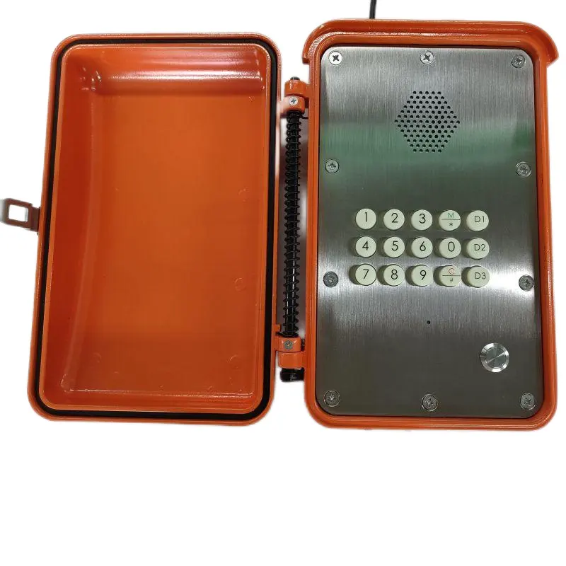 Emergency Telephone Waterproof Metal Phone SUS Faceplate Intercom KNSP-13 VOIP Orange Handfree Two-way Phone