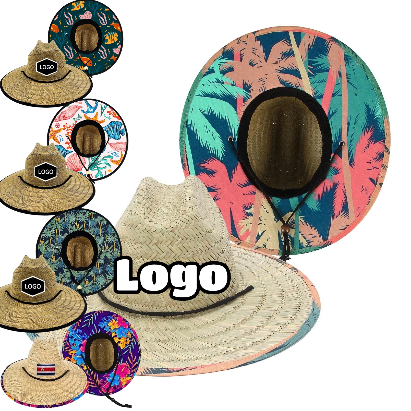 Дропшиппинг upf 50 Защита от солнца Sombrero de paja мужское соломенное платье полые травы lifeguard пляжная соломенная шляпа для серфинга