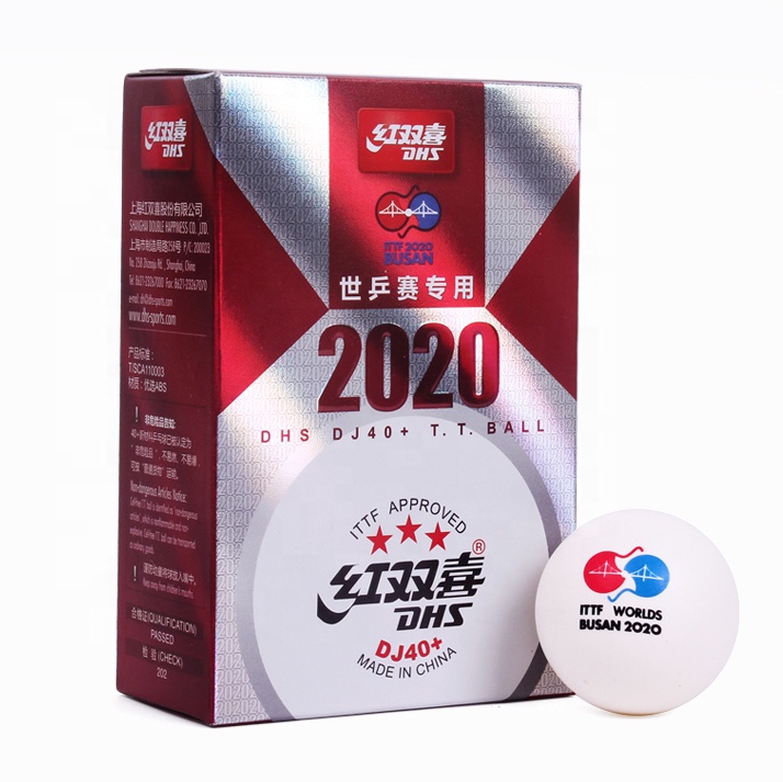Белые мячи для настольного тенниса DHS 2020 Пусан DJ40 + ITTF, 3 звезды