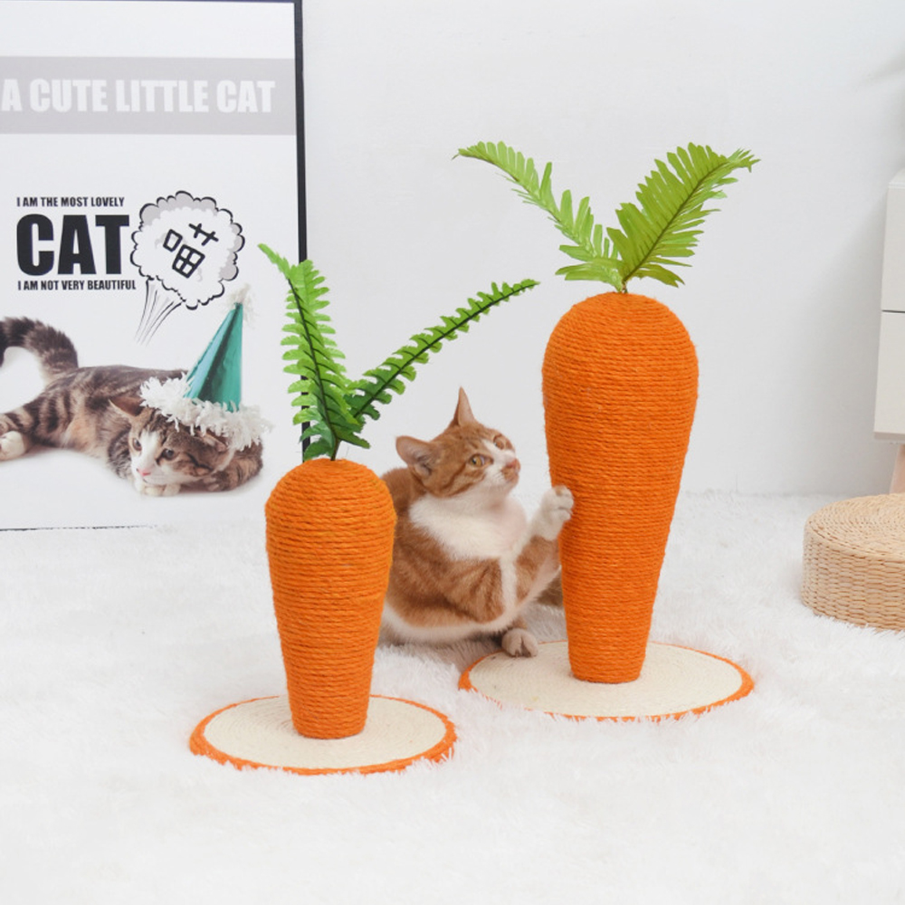 Wholesale carrot shape pet accessories cat scratching tree climbing scratch pet scratcher