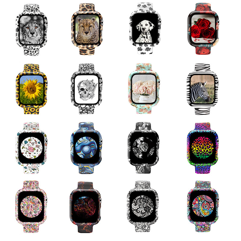 Newest Clear Band + Case for Apple Watch Series 6 SE 5 4 44mm 42mmTransparent for iwatch Strap 3 2 1 38mm 40mm Plastic Strap