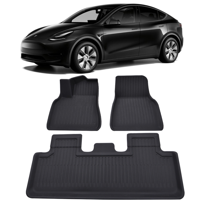 All Weather Car Floor Mat For Tesla Model Y 2020 2021 WaterProof 3D Car Foot Pad Tray Trunk Mat Carpet Cargo Boot Liner