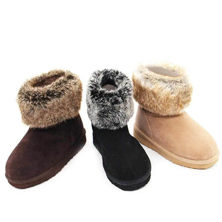 Nicecin Winter Fur Fabric Shoes Warm Comfortable and Breathable Women's Snow Boots EVA Adult Cotton Fabric Winter Boots for Men