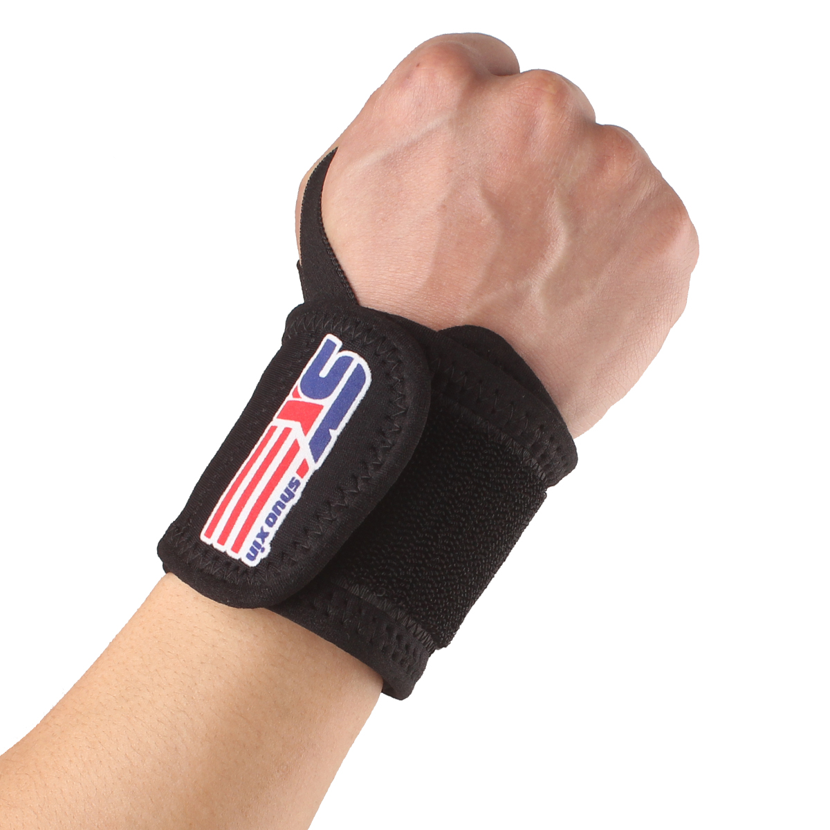 Amazon Горячая продажа Спорт Эластичный дропшиппинг запястье сустава Brace Поддержка Wrap Band Thumb Loop-черный