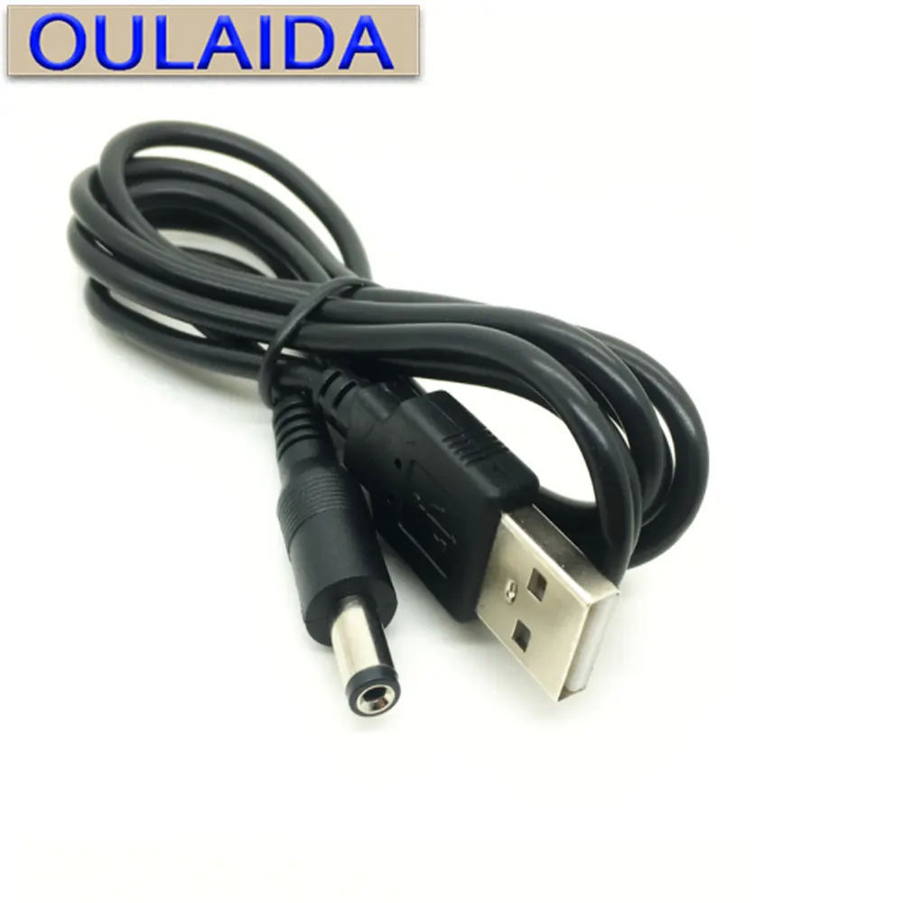 OULAIDA 100CM USB Male To 5.5 Mm*2.1 DC Barrel Jack Power Cable AC Plug Transfer Connector Charger Interface Converter USB To DC