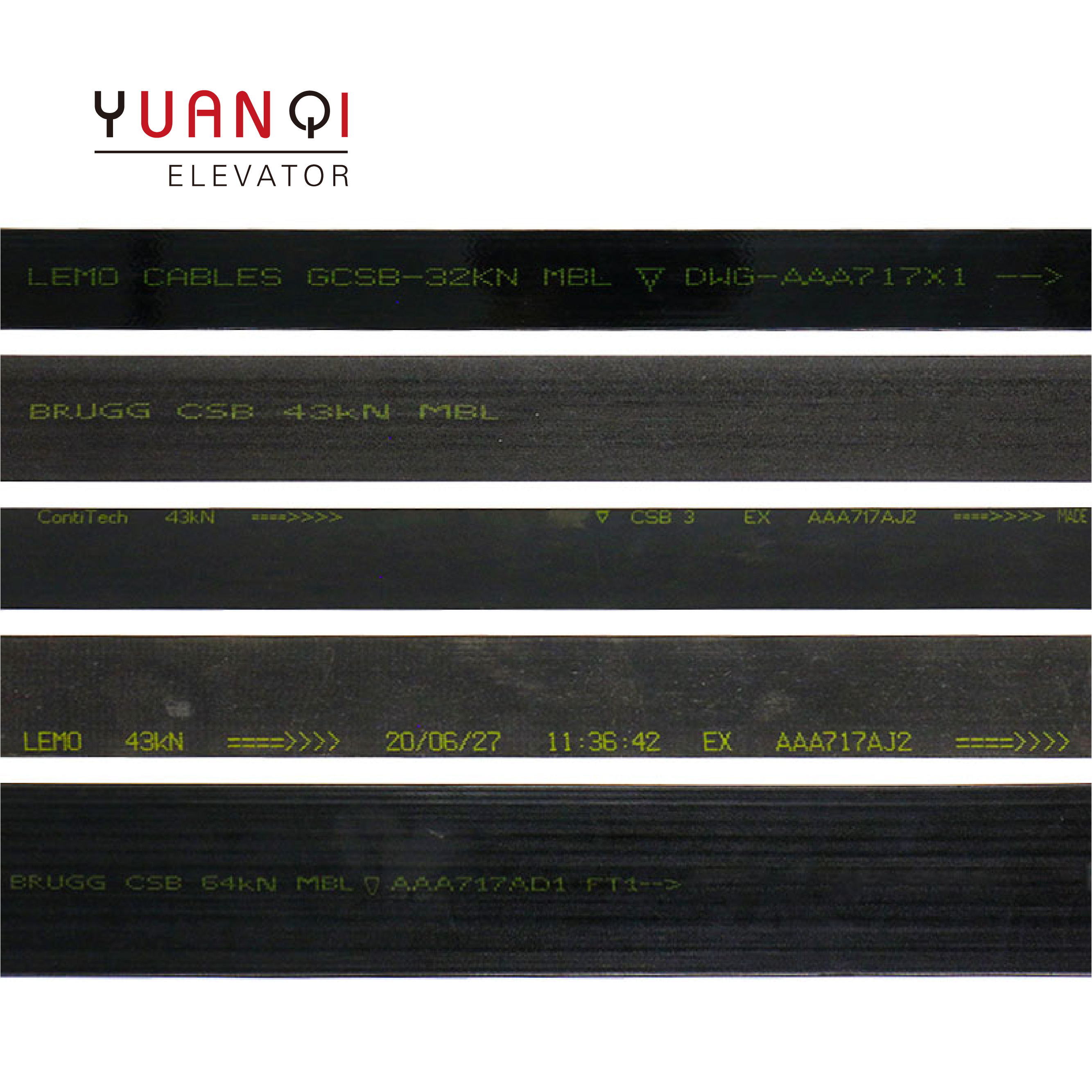 Elevator Steel Belt AAA717X X1 AM2 AP2 AJ2 AD1 W1 Elevator Traction Cable Steel Belt Elevator Traction Belt AAA717W1