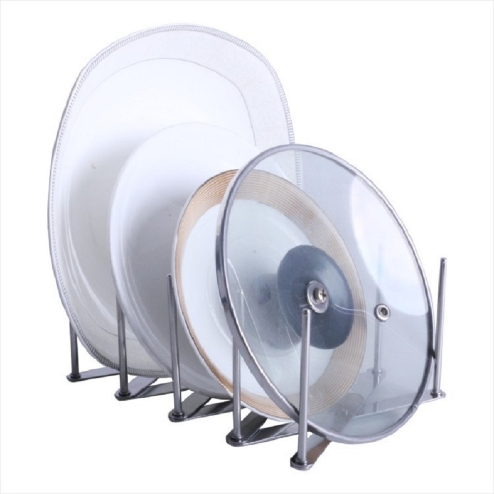 Multifunctional retractable stainless steel kitchen pot cover rack creative foldable storage rack steam rack