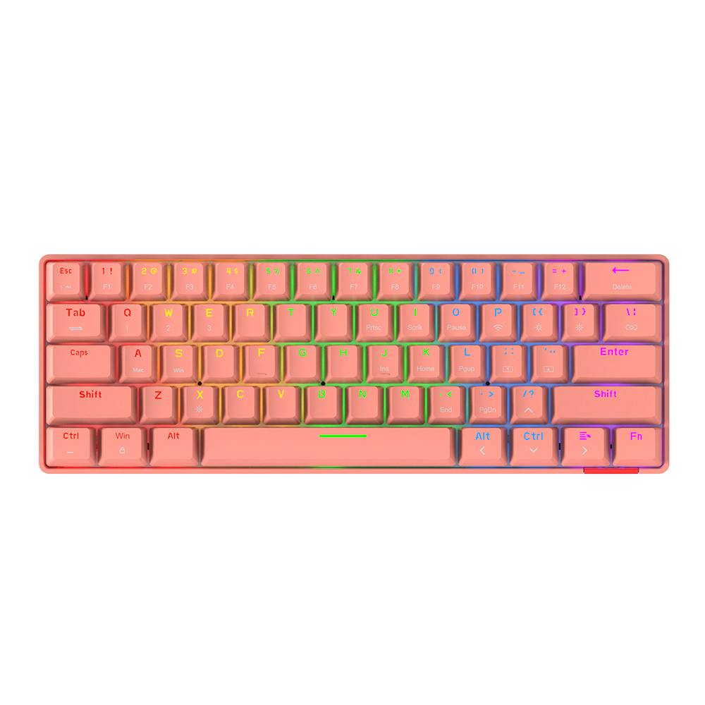 Новинка STK61 Rainbow Lights BT 3,0 Проводная Двухрежимная компактная 61-клавишная Механическая игровая мини беспроводная клавиатура