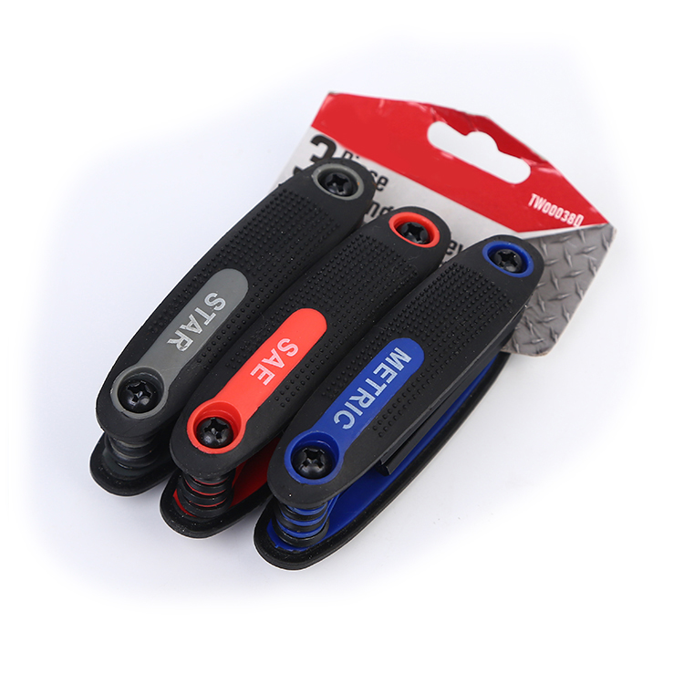 8 шт. метрические, SAE ,Torx L-ключи, черная отделка, складной шестигранный ключ, Набор шестигранных ключей