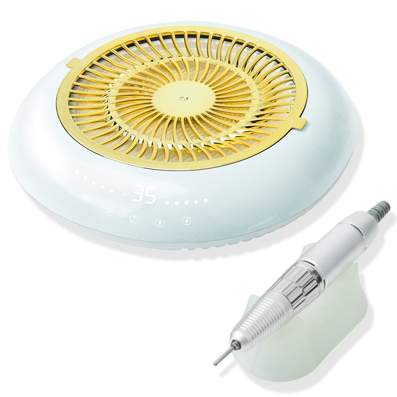 New 2 in1 Strong Suction Power 60W Nail Dust Collector Nail Drill Machine Reusable Filter Low Noise Nail Vacuum Cleaner