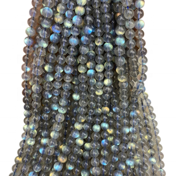 Natural Top-level AAAAA Grade Grey Moonstone Loose Beads Labradorite Stone Round Beads for Bracelet Making