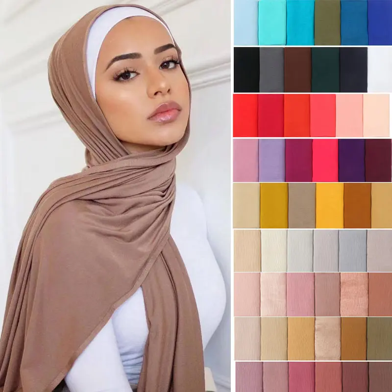 Высококачественный высококачественный Модный трикотажный хиджаб, мусульманский мягкий шарф, женский эластичный хлопковый хиджаб, оптовая продажа, женский шарф, поставщик