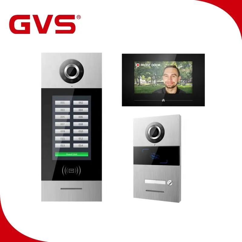 GVS Factory Supply GVS Intercom 2 Wire & IP Video Intercom System for Villa Apartments Video Door Phone Video Intercom System