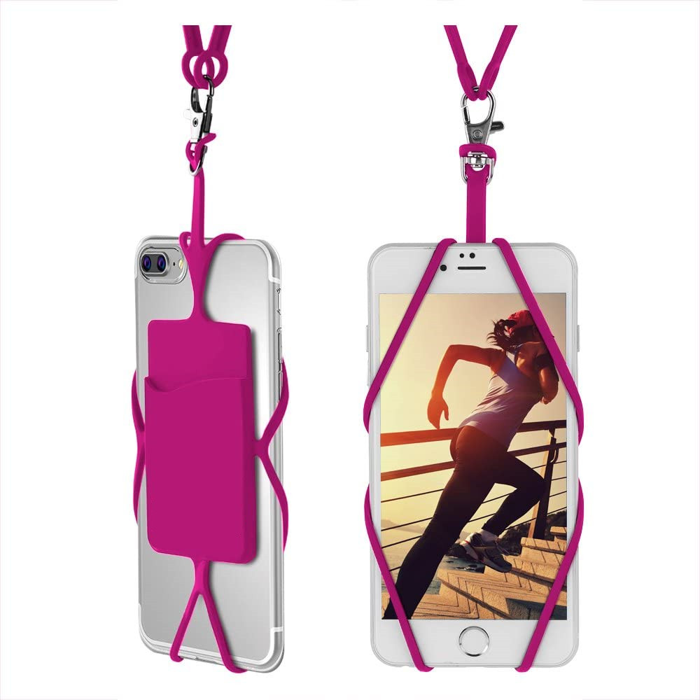 Silicone Cell Phone Lanyard Holder with Neck Strap Compatible with Most Smartphones