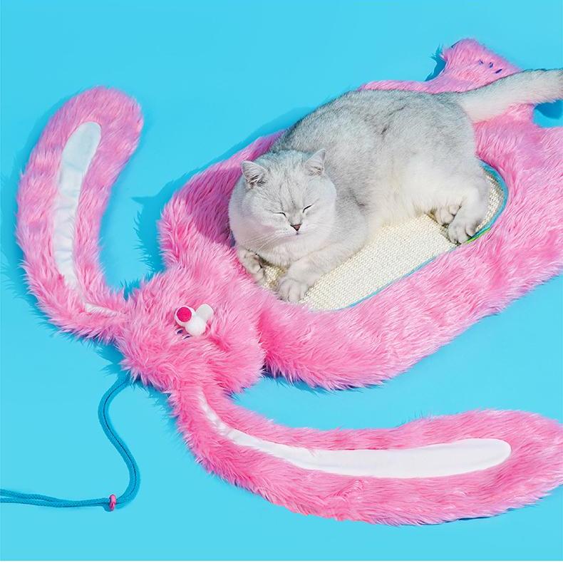 Hot Sales Pet Mat New Design Faux Fur Portable Folding Cat Mat Floral Cute Pet Bed
