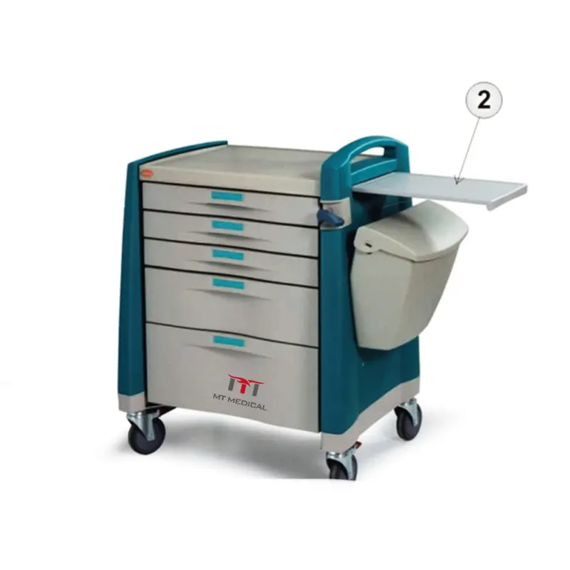 MT MEDICAL Emergency Steel Tray Anesthesia Hospital abs Medical Trolley Stainless Steel Crash Carts